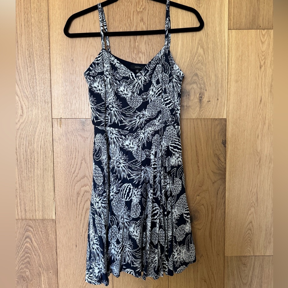 Aritzia Talula Blue and Grey Sleeveless Mini Sundress